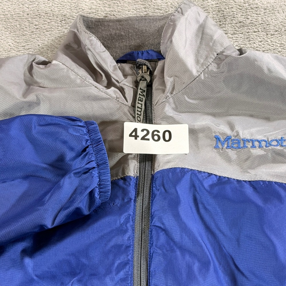 Marmot Windbreaker Jacket Womens XS Blue Grey Colorblock Full Zip Outdoor